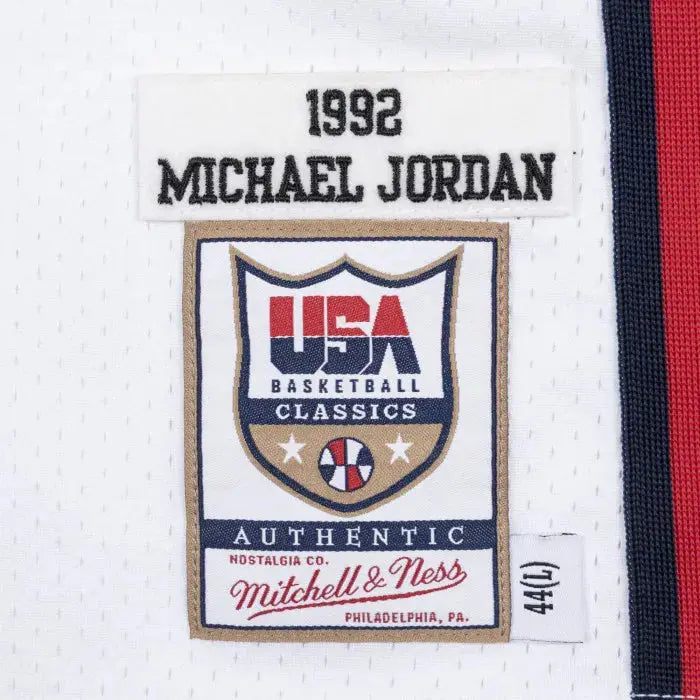 Maillot Michael Jordan 1992 USA Basketball Blanc Mitchell & Ness - Édition Domicile - YamaKits