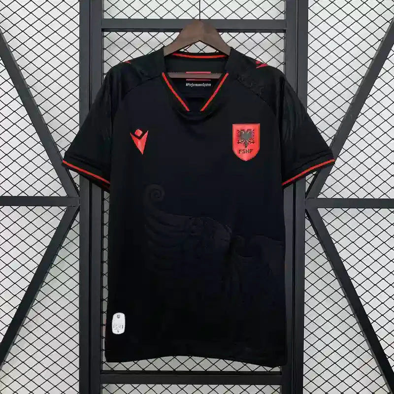 Maillot Albanie deuxième extérieur "Noir" 2025/2026 YamaKits Foot