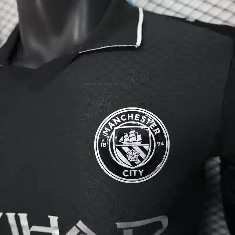 MAILLOT MANCHESTER CITY "noir" 2025/2026 Version Player YamaKits Foot