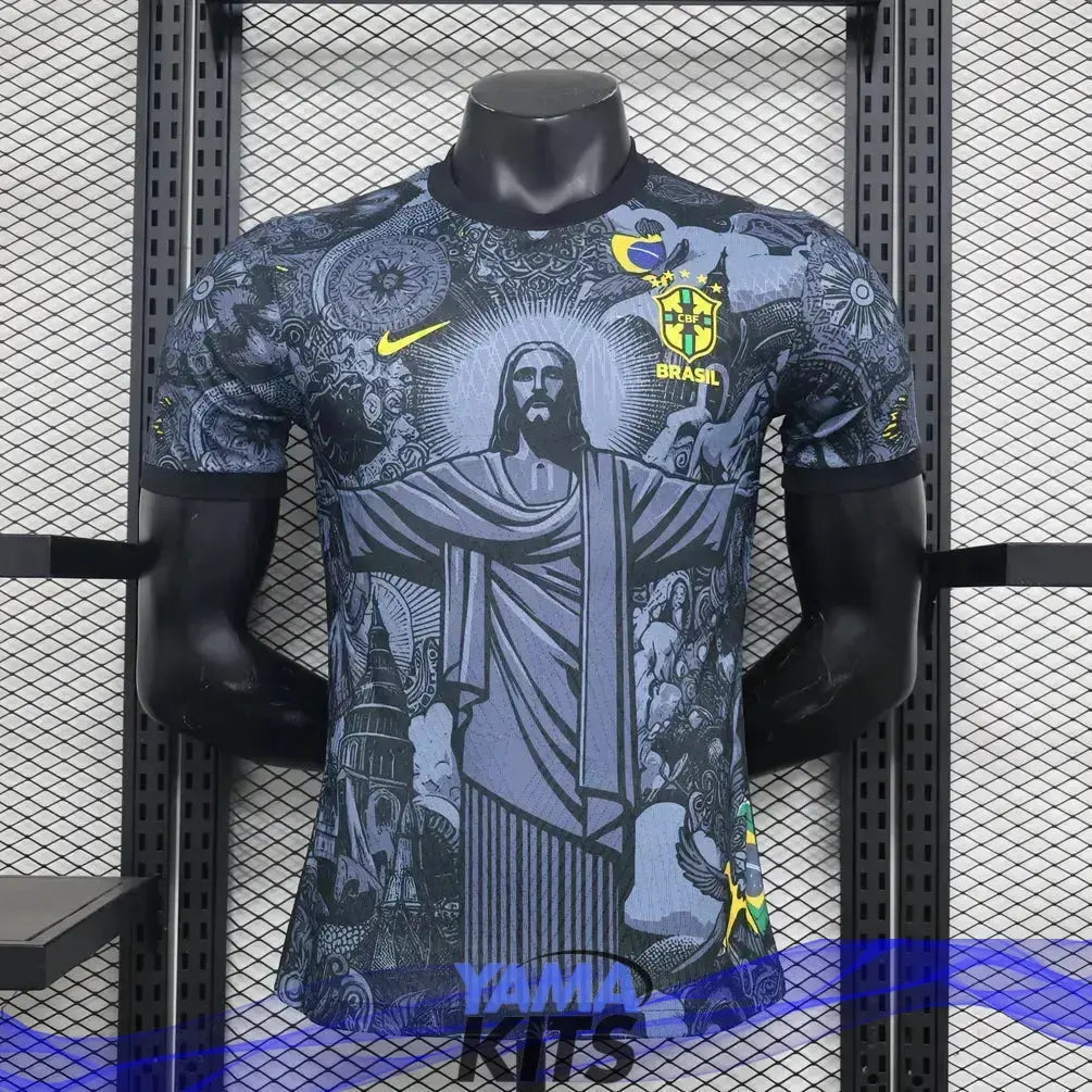 MAILLOT BRÉSIL CONCEPT GRIS « CHRIST RÉDEMPTEUR » 2024/2025 Version Player - YamaKits