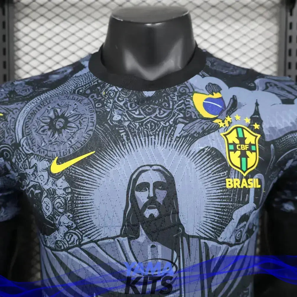 MAILLOT BRÉSIL CONCEPT GRIS « CHRIST RÉDEMPTEUR » 2024/2025 Version Player - YamaKits