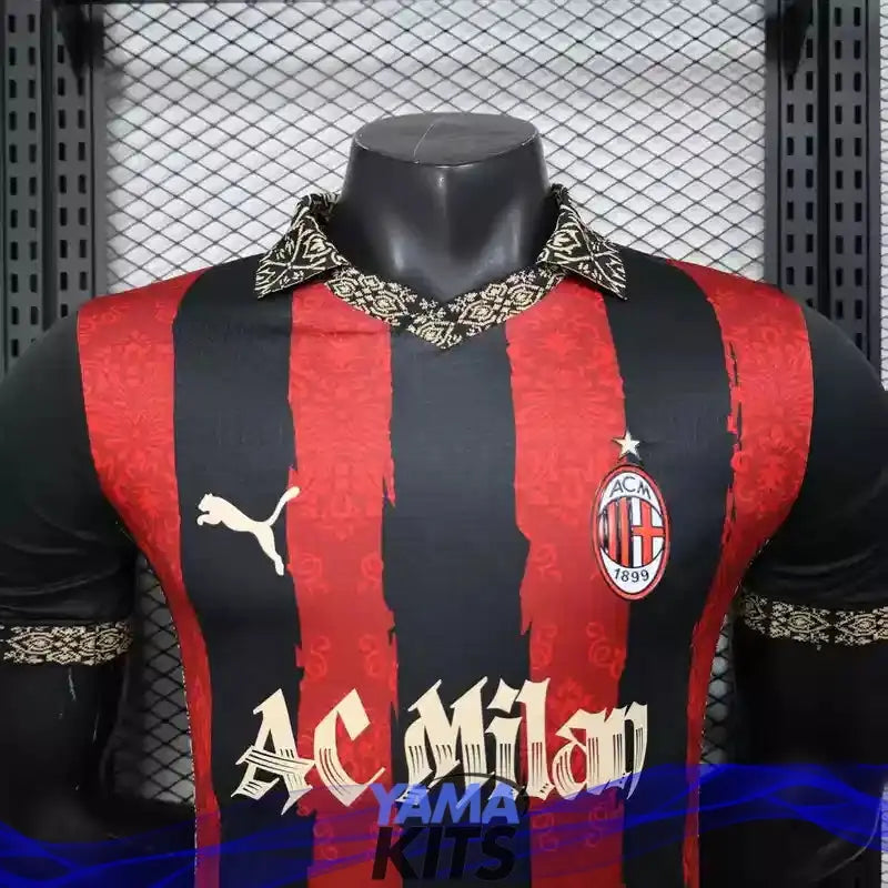 MAILLOT AC MILAN CONCEPT "noir, rouge" 2025/2026 Version Player YamaKits Foot