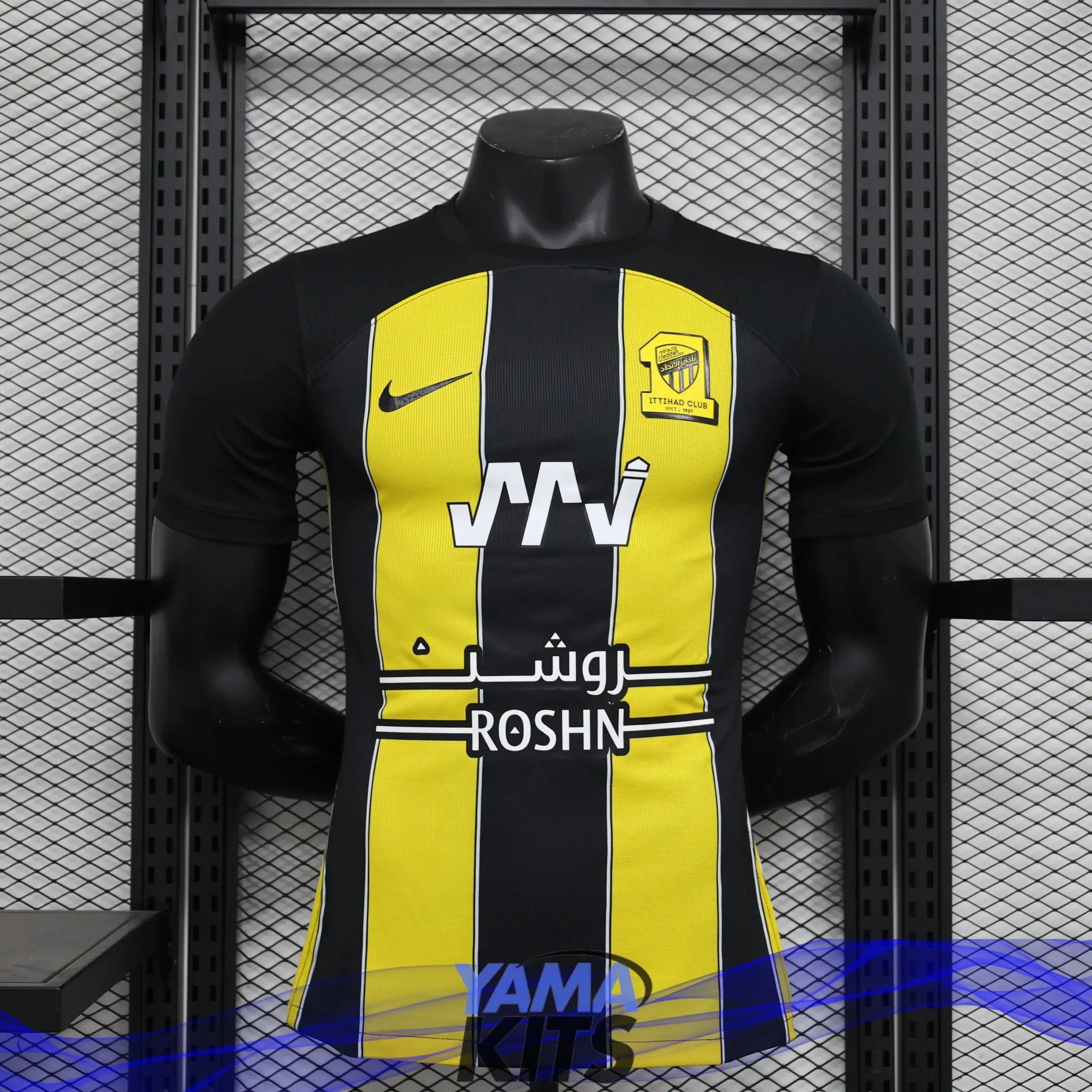MAILLOT AL ITTIHAD DOMICILE "Noir, Jaune" 2023/2024 YamaKits Foot