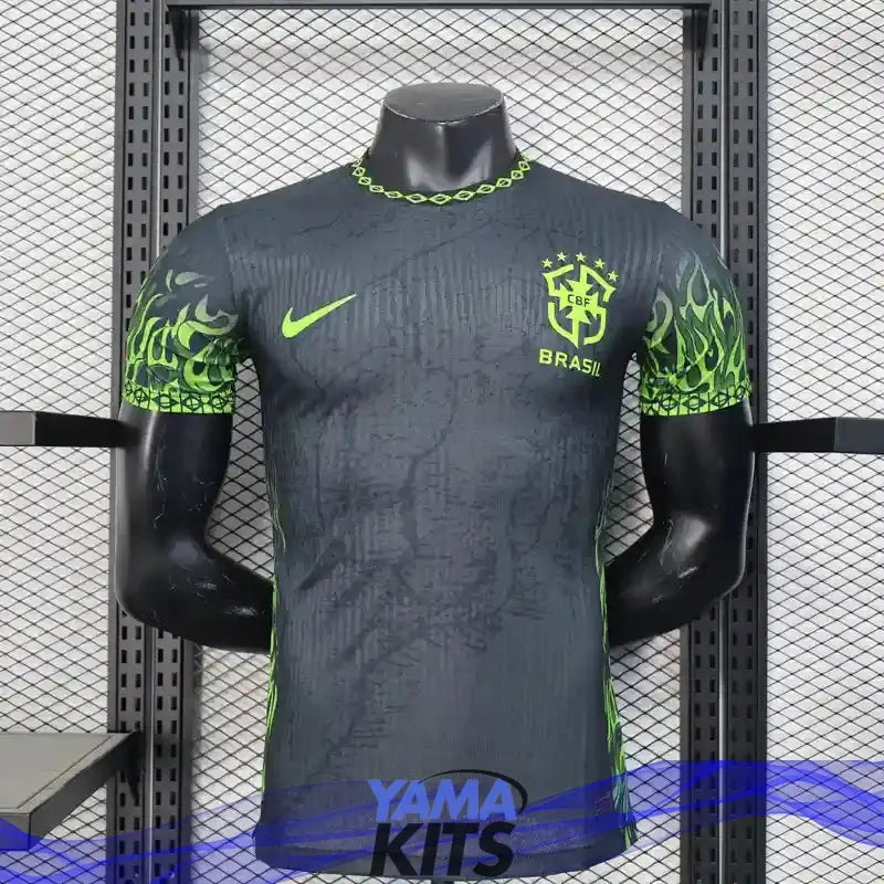 MAILLOT BRESIL CONCEPT "vert, flammes" 2025/2026 Version Player YamaKits Foot