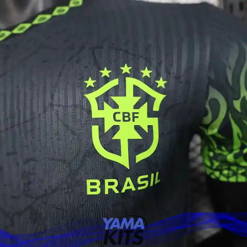MAILLOT BRESIL CONCEPT "vert, flammes" 2025/2026 Version Player YamaKits Foot