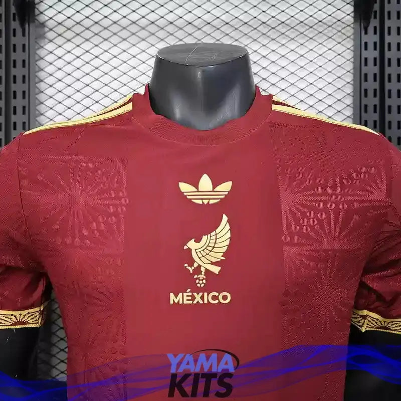 MAILLOT MEXIQUE CONCEPT "Gold, Rouge" 2025/2026 Version Player YamaKits Foot