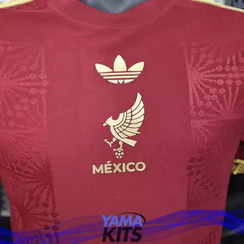 MAILLOT MEXIQUE CONCEPT "Gold, Rouge" 2025/2026 Version Player YamaKits Foot