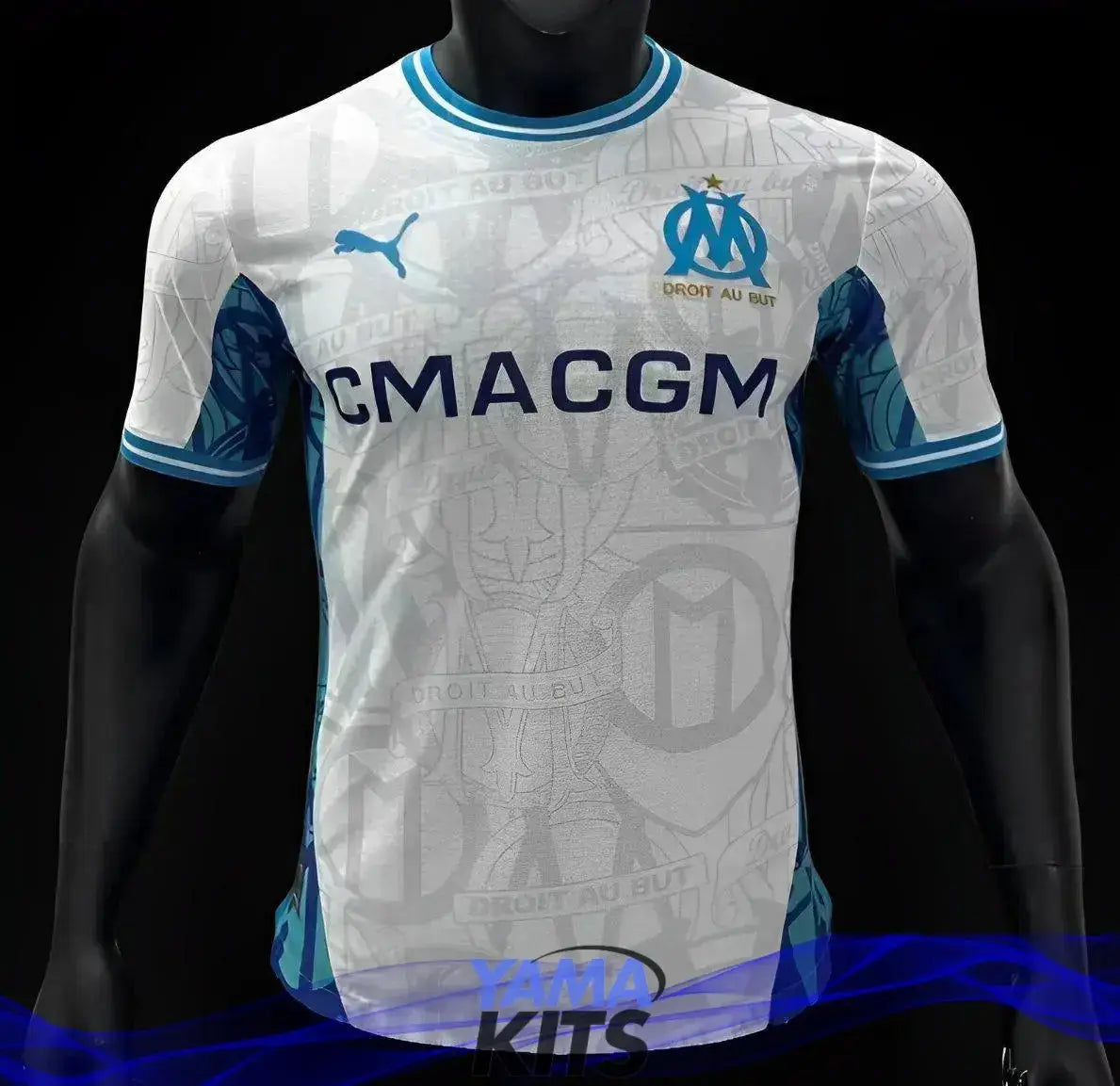 MAILLOT OLYMPIQUE DE MARSEILLE DOMICILE 2024/2025 Version Player YamaKits Foot