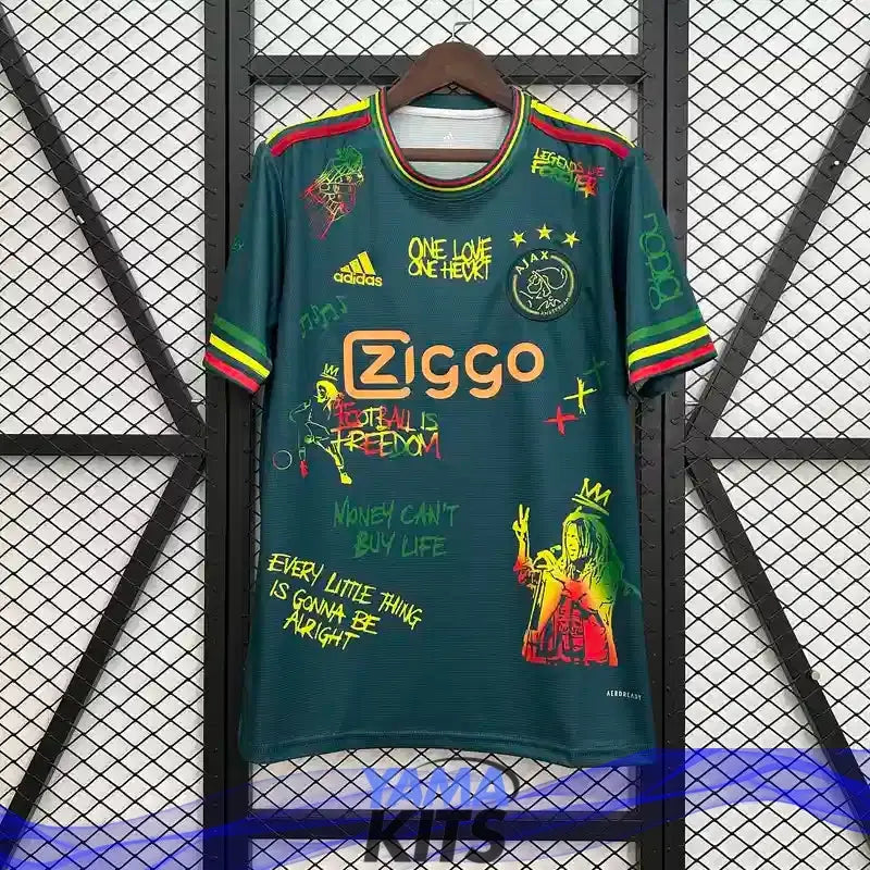 Maillot Ajax concept "Bob Marley, vert" 2025/2026 YamaKits Foot