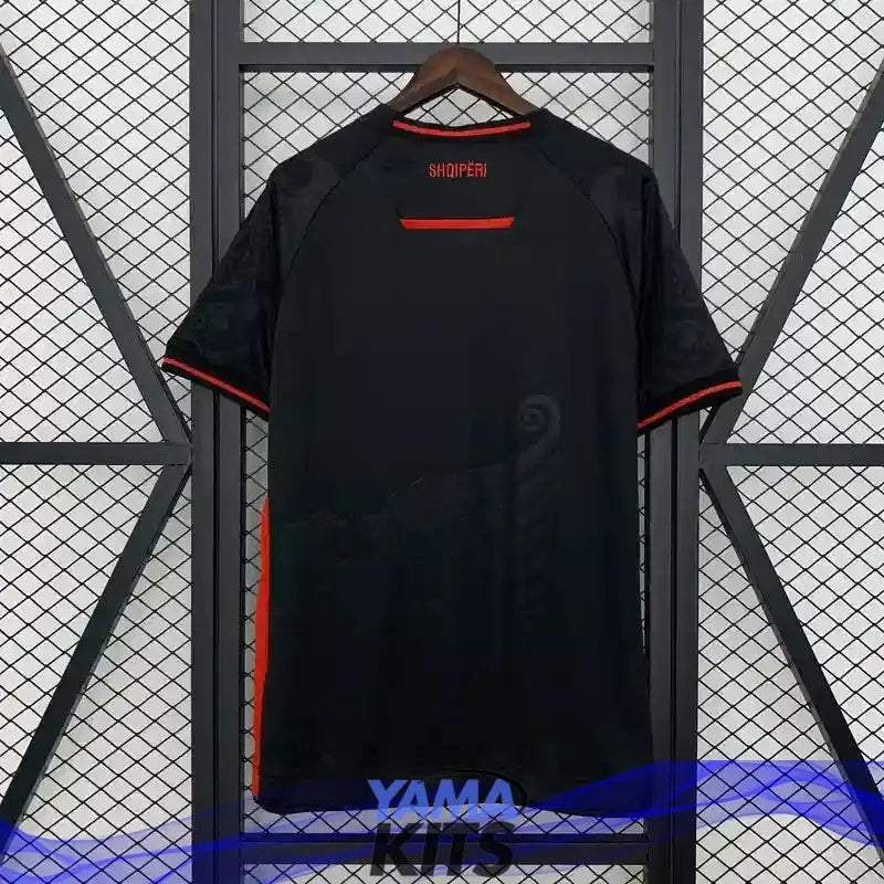 Maillot Albanie deuxième extérieur "Noir" 2025/2026 YamaKits Foot