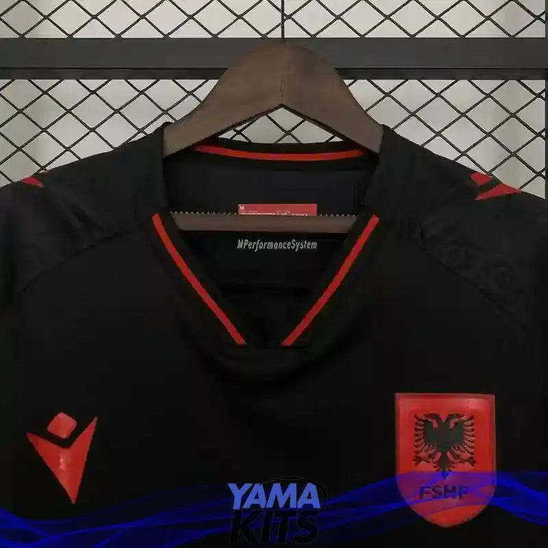 Maillot Albanie deuxième extérieur "Noir" 2025/2026 YamaKits Foot
