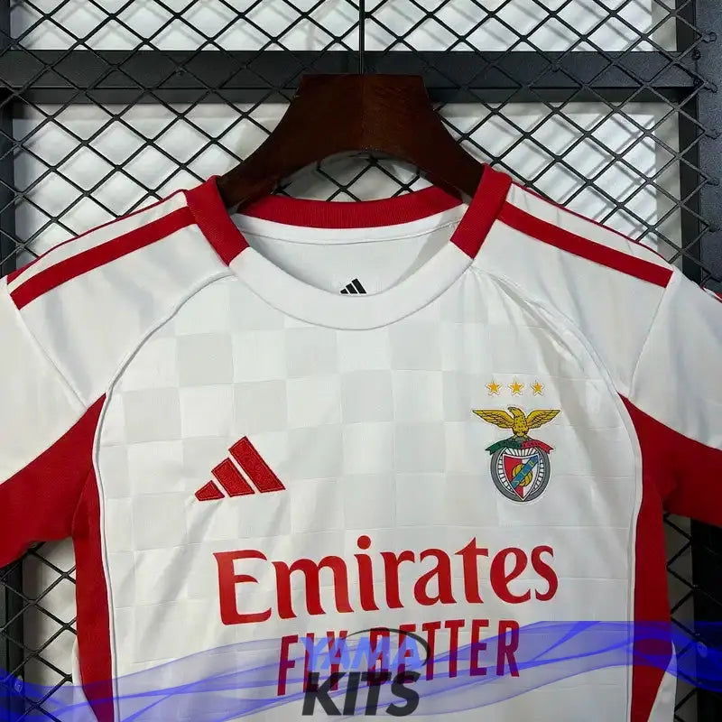 Maillot Benfica enfant extérieur deuxième "Blanc, rouge" 2025/2026 YamaKits Foot