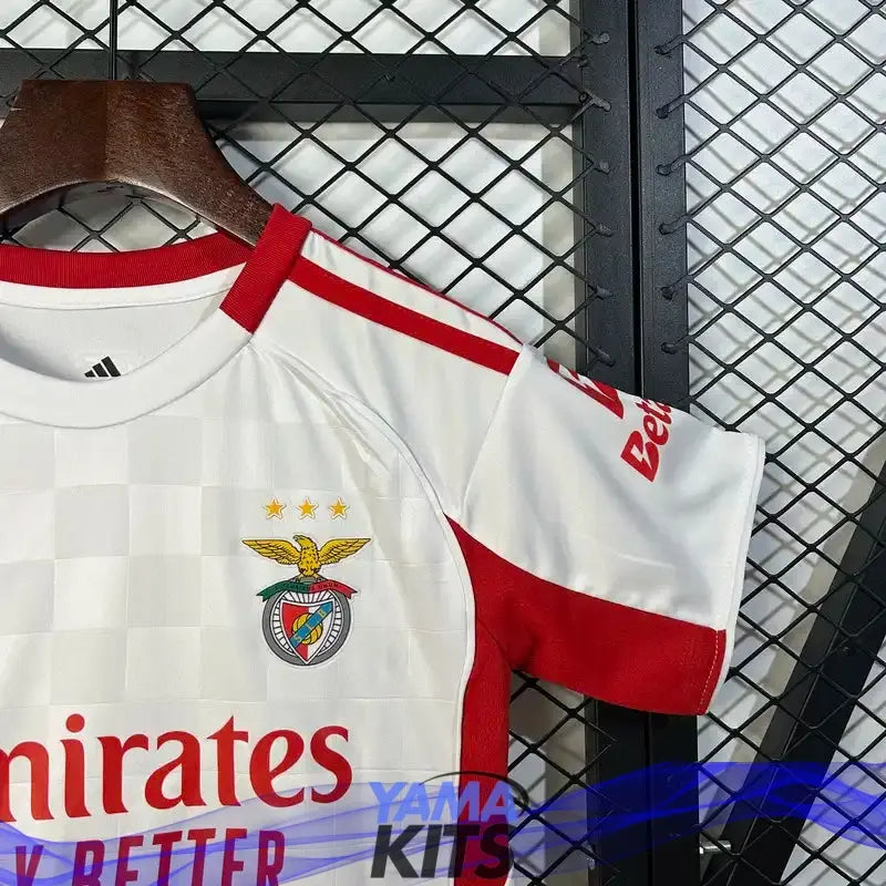 Maillot Benfica enfant extérieur deuxième "Blanc, rouge" 2025/2026 YamaKits Foot