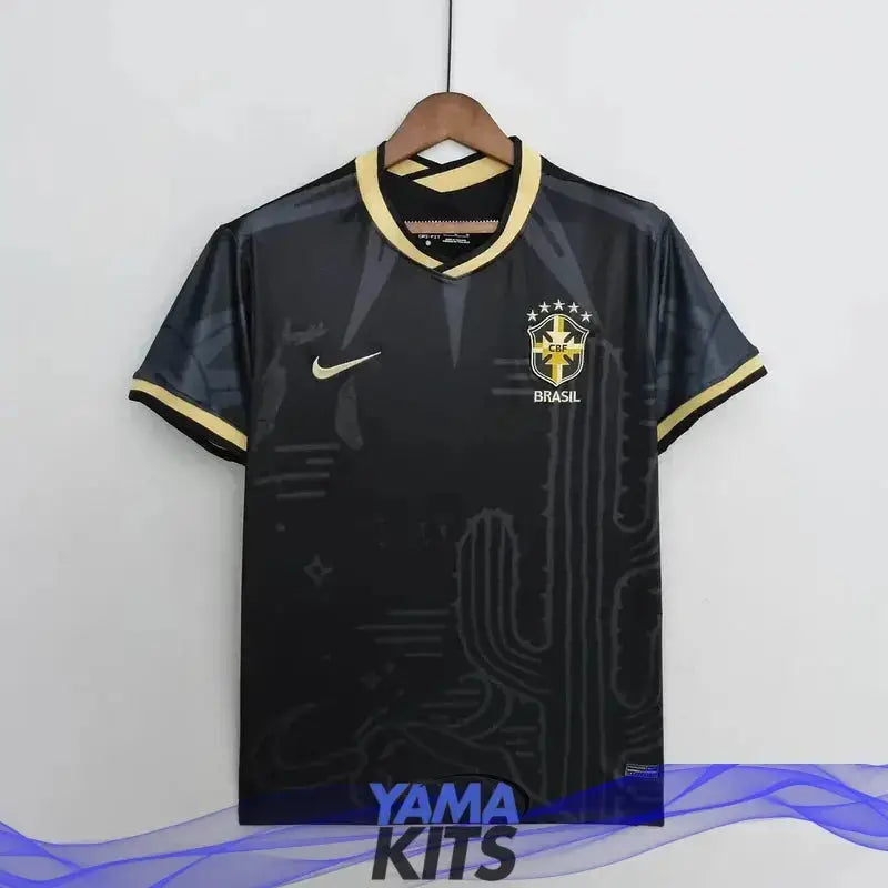 Maillot Brésil concept « CAPTUS Noir » 2022 YamaKits Foot