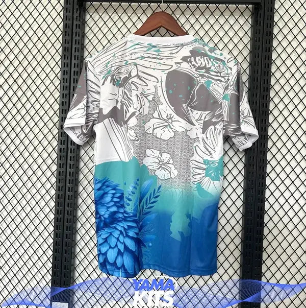 Maillot Brésil concept "Perroquet" bleu 2025/2026 YamaKits Foot