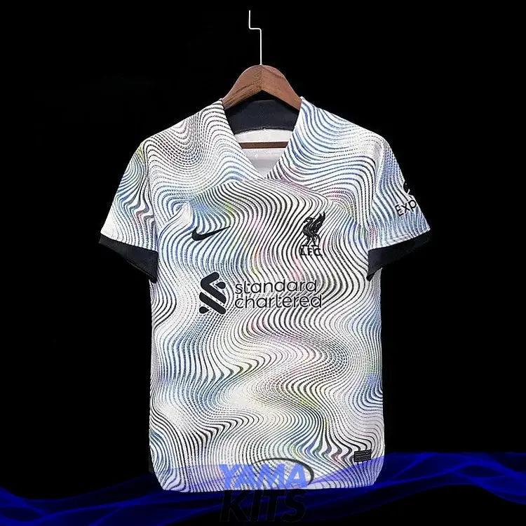 Maillot Liverpool extérieur "gris à Rayures" 2022/2023 YamaKits Foot