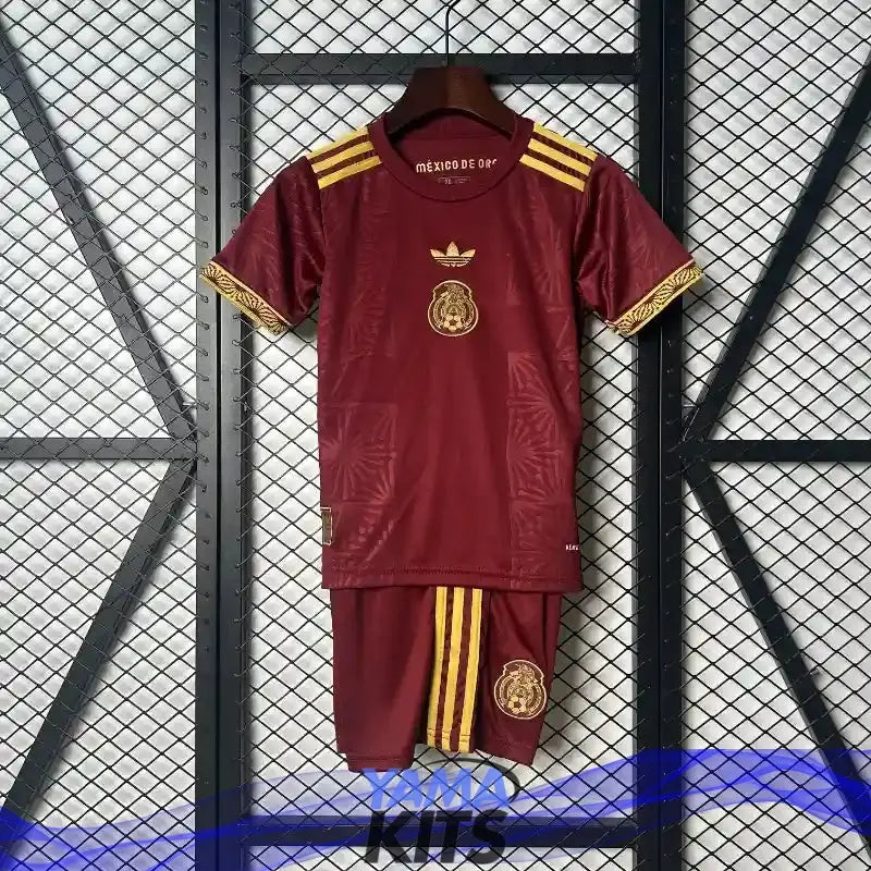 Maillot Mexique enfant "Rouge, Gold" 2025/2026 YamaKits Foot