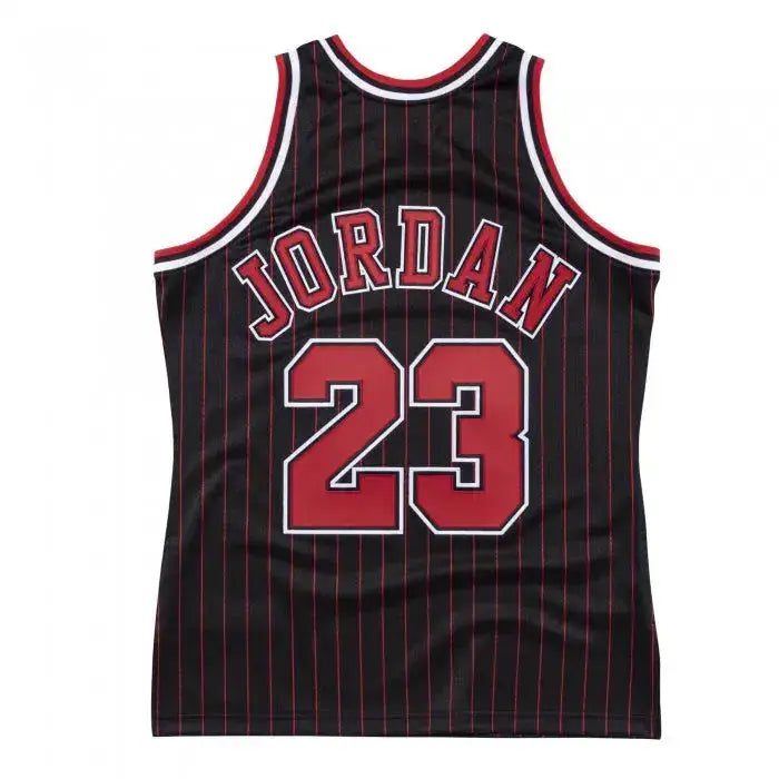 Maillot NBA Michael Jordan Chicago Bulls Noir à Rayures '95 Mitchell & Ness - Édition Road YamaBasketball