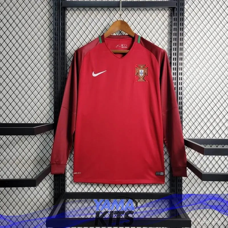 Maillot Portugal Domicile Manches Longues 2016 Classic Shirtss