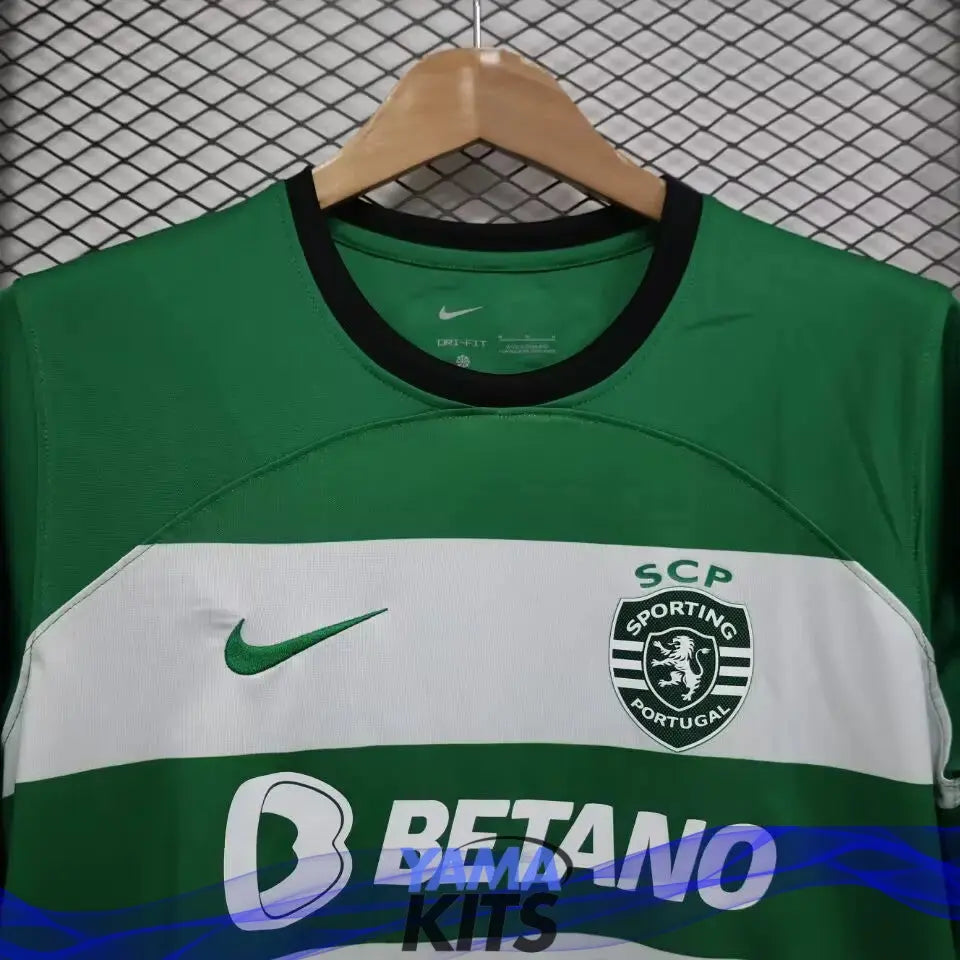 Maillot Sporting Domicile "Vert,blanc" 2023/2024 YamaKits Foot