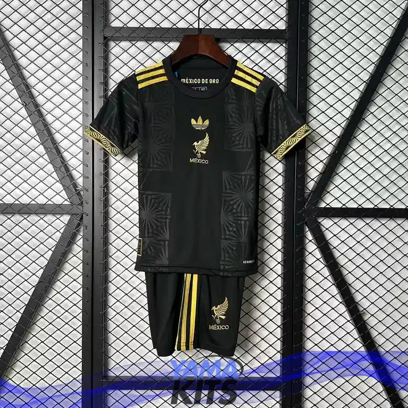 Maillot enfant Mexique "Gold, Noir" 2025/2026 YamaKits Foot