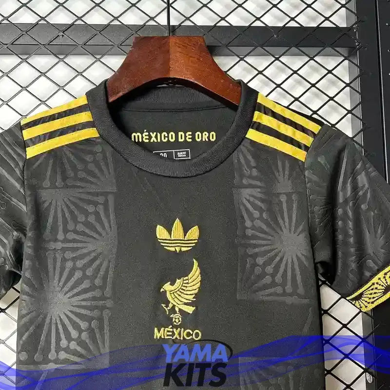 Maillot enfant Mexique "Gold, Noir" 2025/2026 YamaKits Foot
