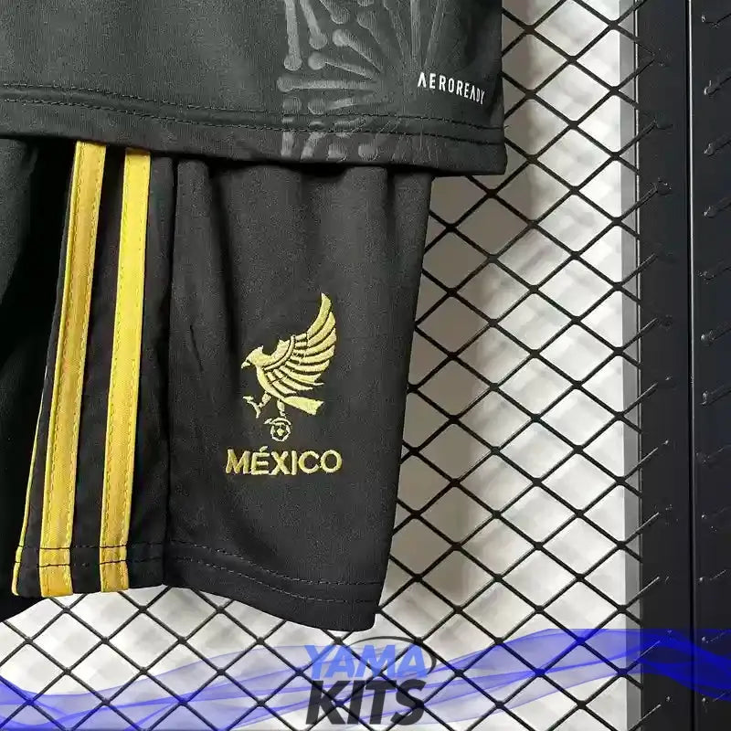 Maillot enfant Mexique "Gold, Noir" 2025/2026 YamaKits Foot