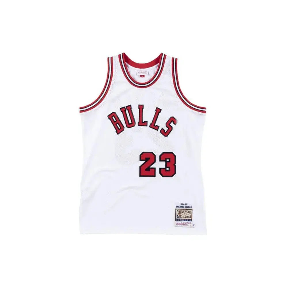 Maillot NBA Michael Jordan Chicago Bulls Blanc '84 Mitchell & Ness - Édition Domicile - YamaKits