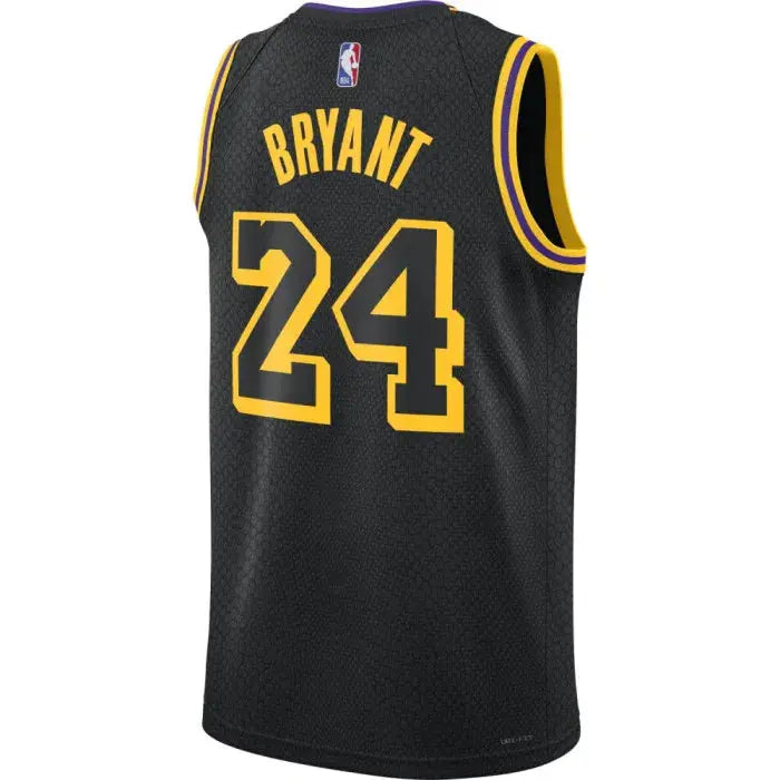 Maillot NBA Enfant Kobe Bryant Los Angeles Lakers Nike City Edition black/amarillo - YamaKits