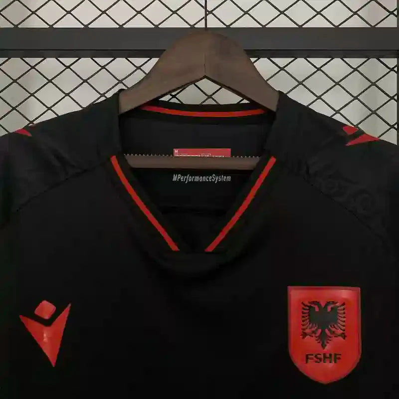 Maillot Albanie deuxième extérieur "Noir" 2025/2026 YamaKits Foot