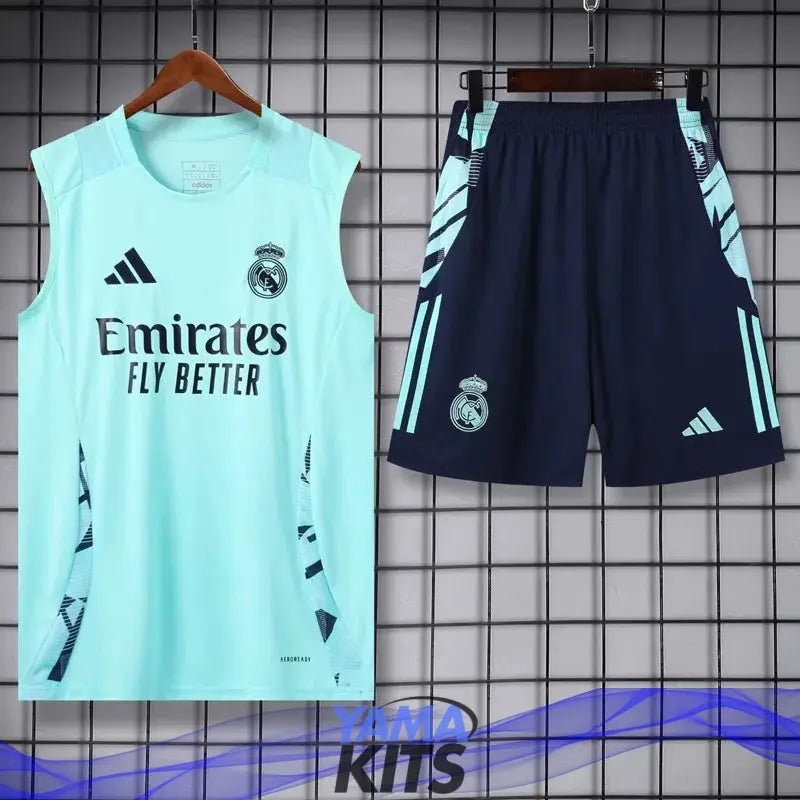 Ensemble débardeur Real Madrid "bleu fluo" 2025/2026 YamaKits débardeur