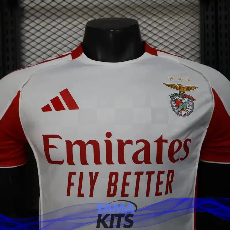 MAILLOT BENFICA EXTÉRIEUR DEUXIÈME "Blanc, rouge" 2025/2026 Version Player YamaKits Foot