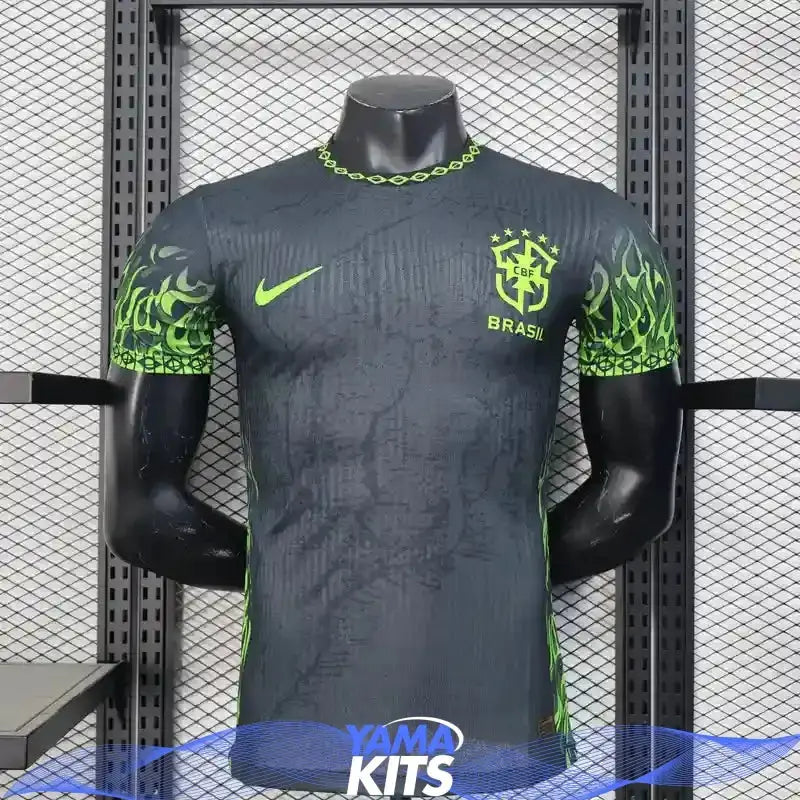 MAILLOT BRESIL CONCEPT "vert, flammes" 2025/2026 Version Player YamaKits Foot