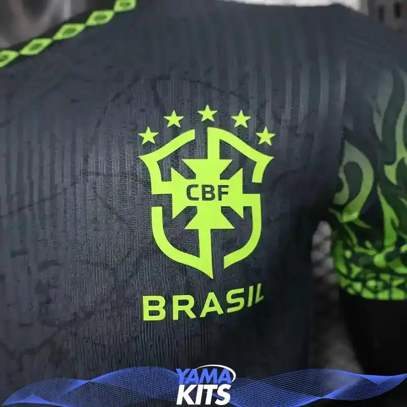 MAILLOT BRESIL CONCEPT "vert, flammes" 2025/2026 Version Player YamaKits Foot