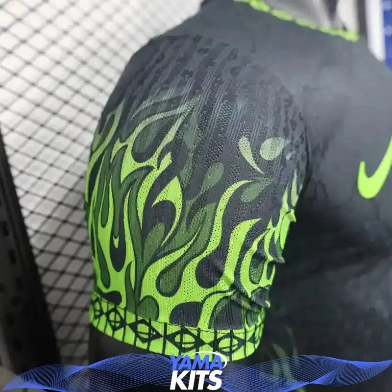 MAILLOT BRESIL CONCEPT "vert, flammes" 2025/2026 Version Player YamaKits Foot