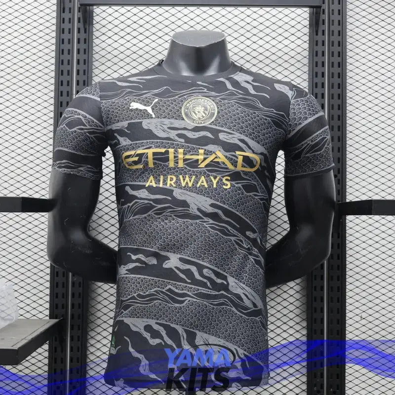 MAILLOT MANCHESTER CITY "Noir" CONCEPT 2024/2025 Version Player YamaKits Foot