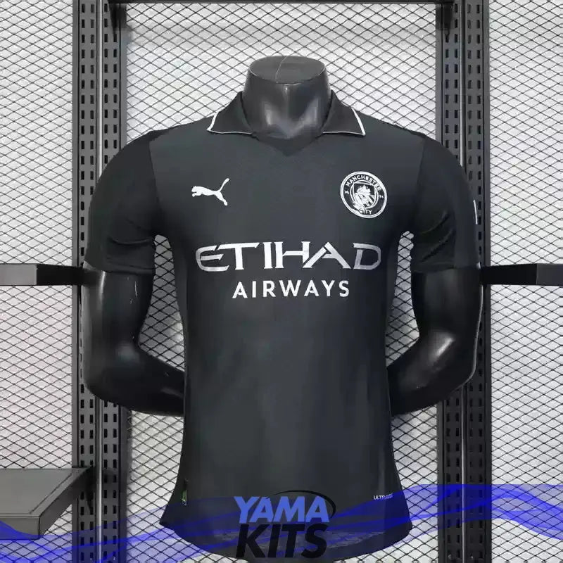MAILLOT MANCHESTER CITY "noir" 2025/2026 Version Player YamaKits Foot