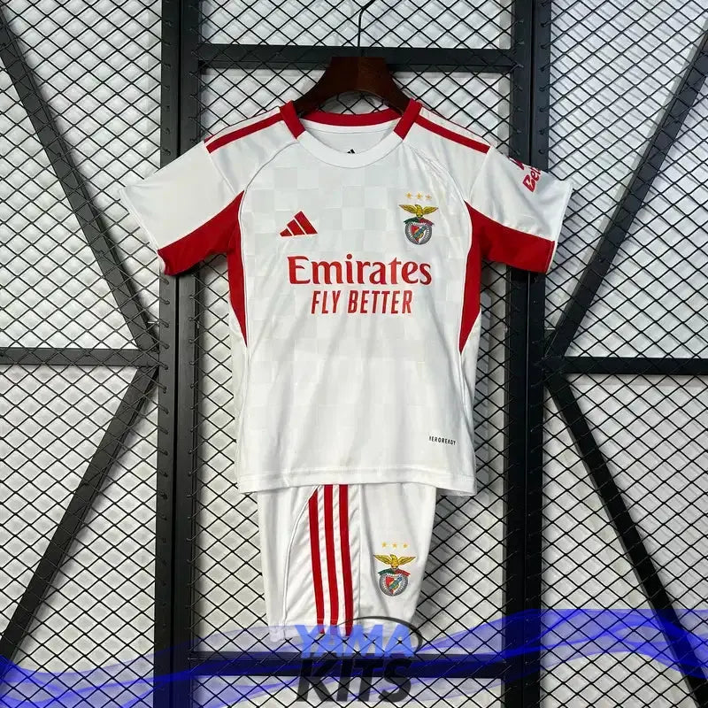 Maillot Benfica enfant extérieur deuxième "Blanc, rouge" 2025/2026 YamaKits Foot