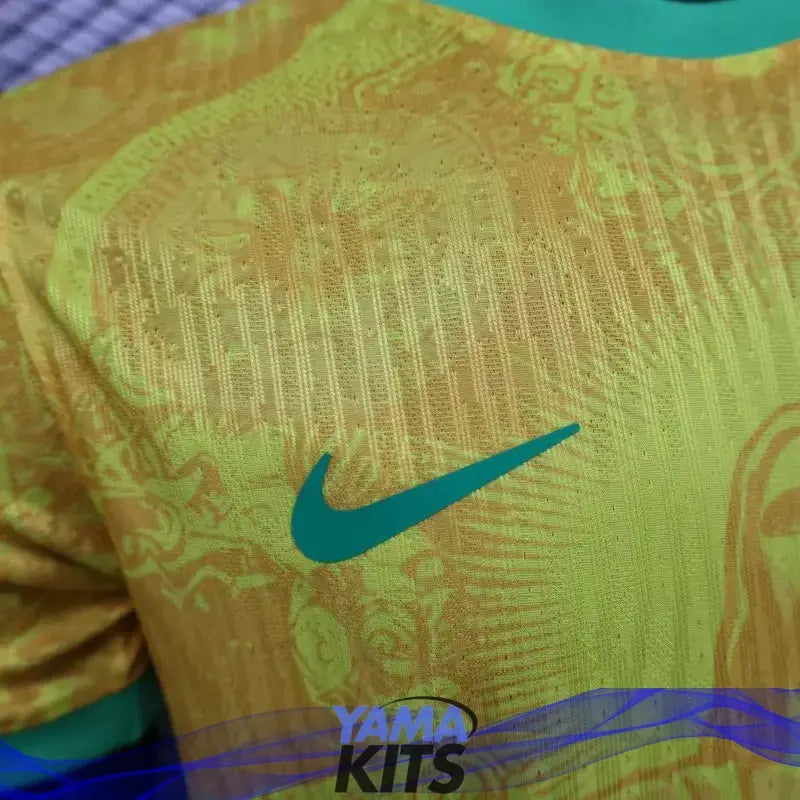 Maillot Brésil Concept jaune "Christ rédempteur" 2025/2025 Version Player YamaKits Foot