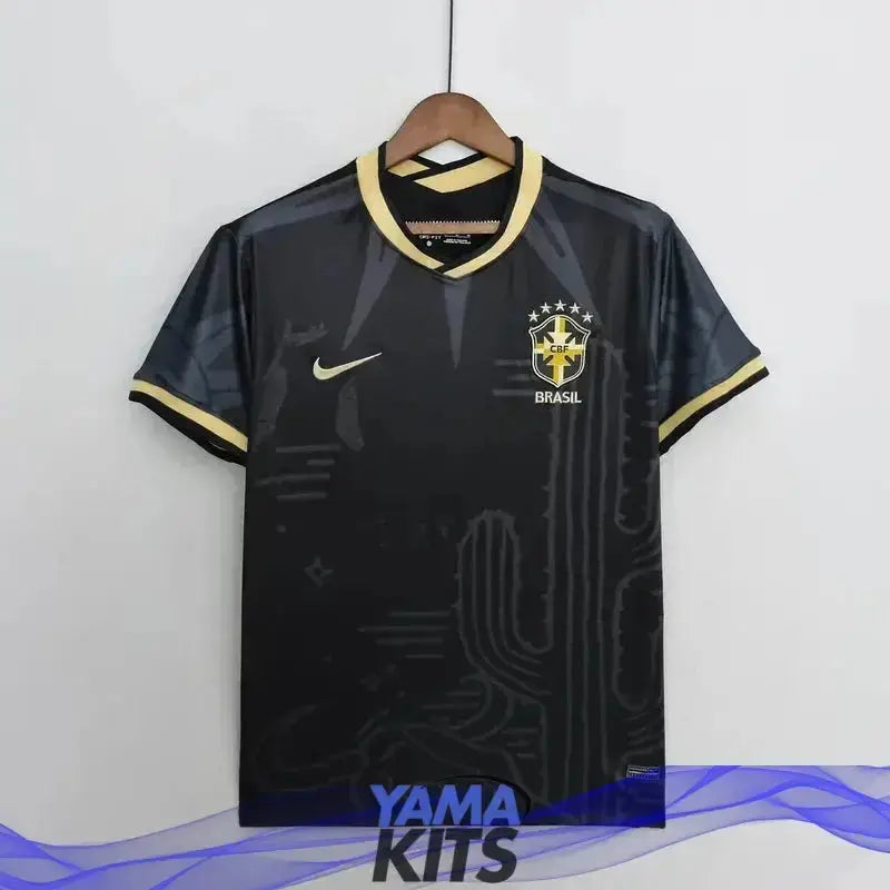 Maillot Brésil concept « CAPTUS Noir » 2022 YamaKits Foot