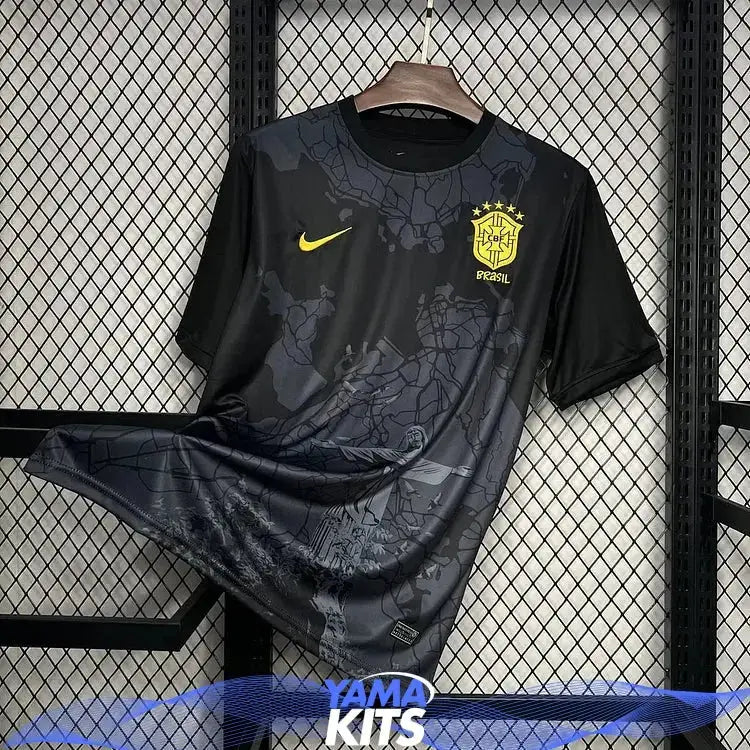 Maillot Brésil concept « Noir » 2024/2025 YamaKits Foot