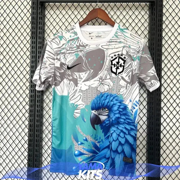 Maillot Brésil concept "Perroquet" bleu 2025/2026 YamaKits Foot