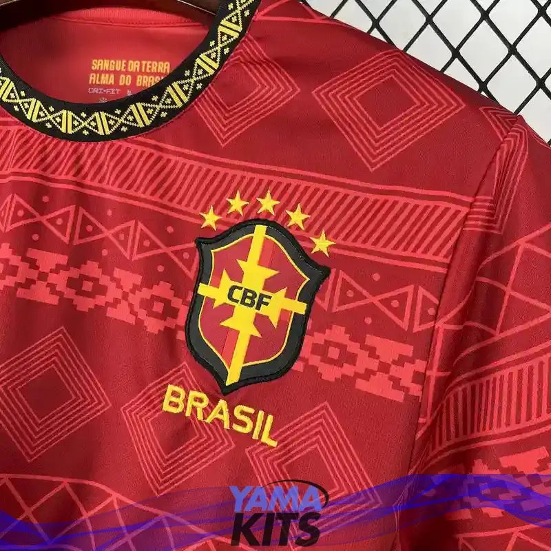 Maillot Brésil concept "Rouge" 2025/2026 YamaKits Foot