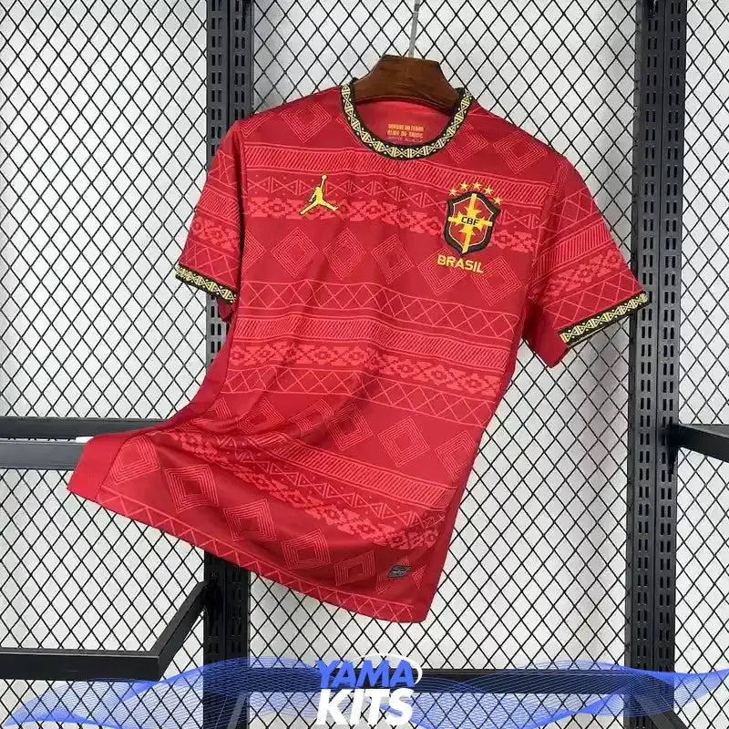 Maillot Brésil concept "Rouge" 2025/2026 YamaKits Foot