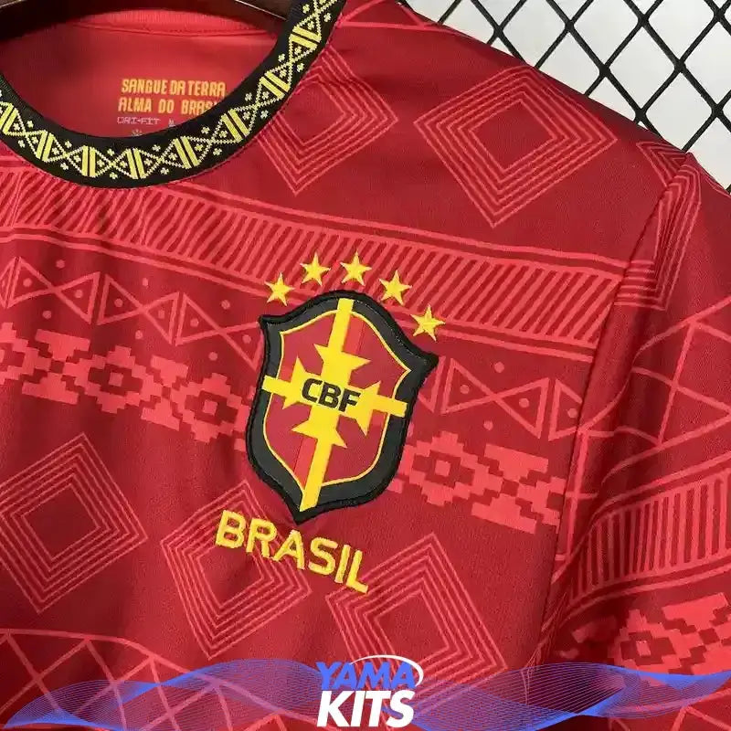 Maillot Brésil concept "Rouge" 2025/2026 YamaKits Foot