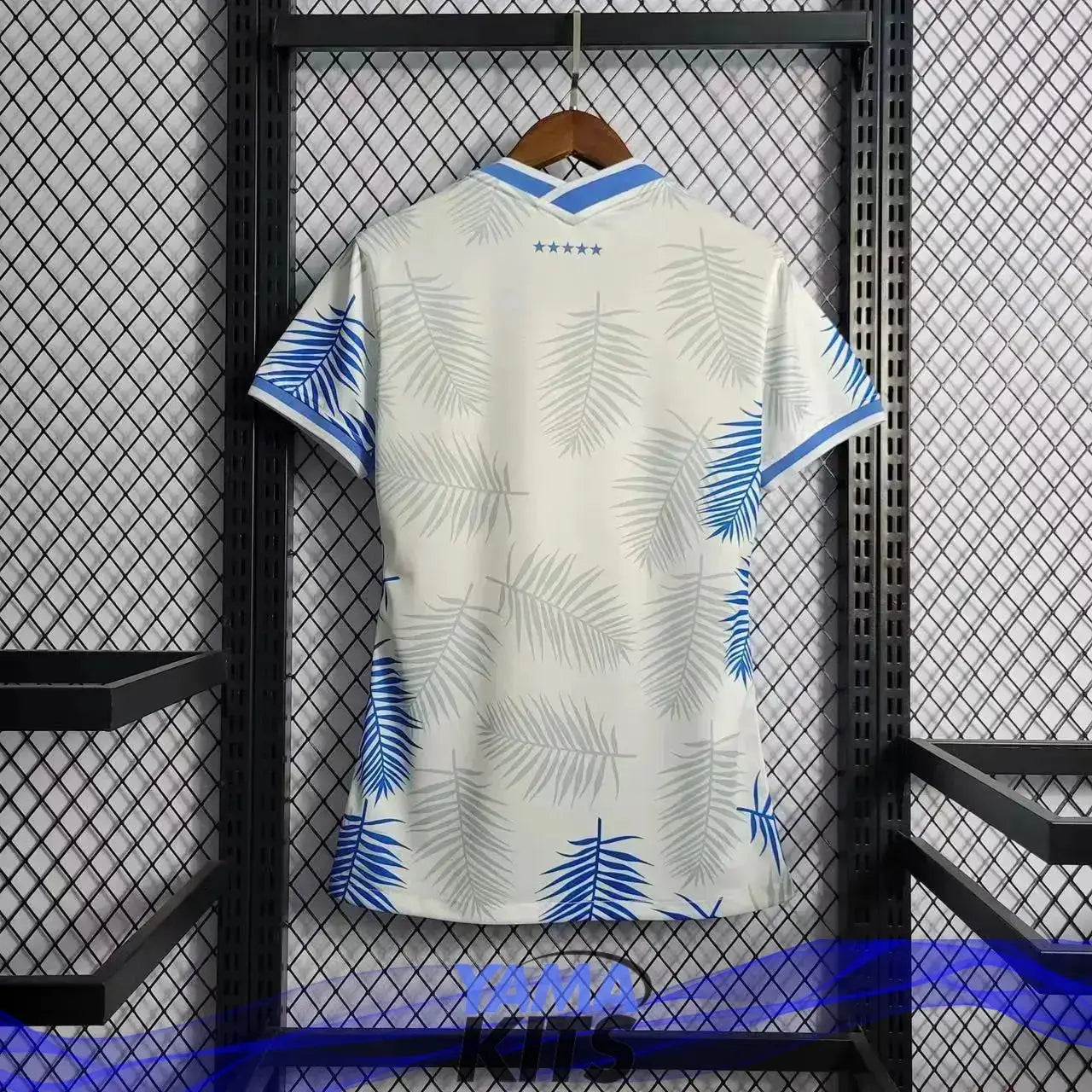 Maillot Femme du Brésil Concept « feuilles bleues » YamaKits Foot
