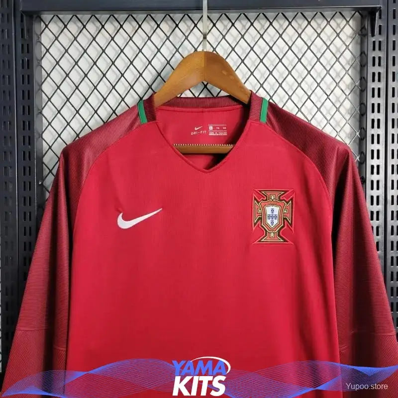 Maillot Portugal Domicile Manches Longues 2016 Classic Shirtss