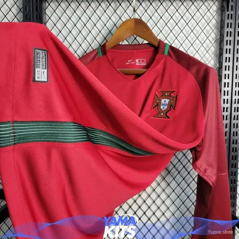 Maillot Portugal Domicile Manches Longues 2016 Classic Shirtss