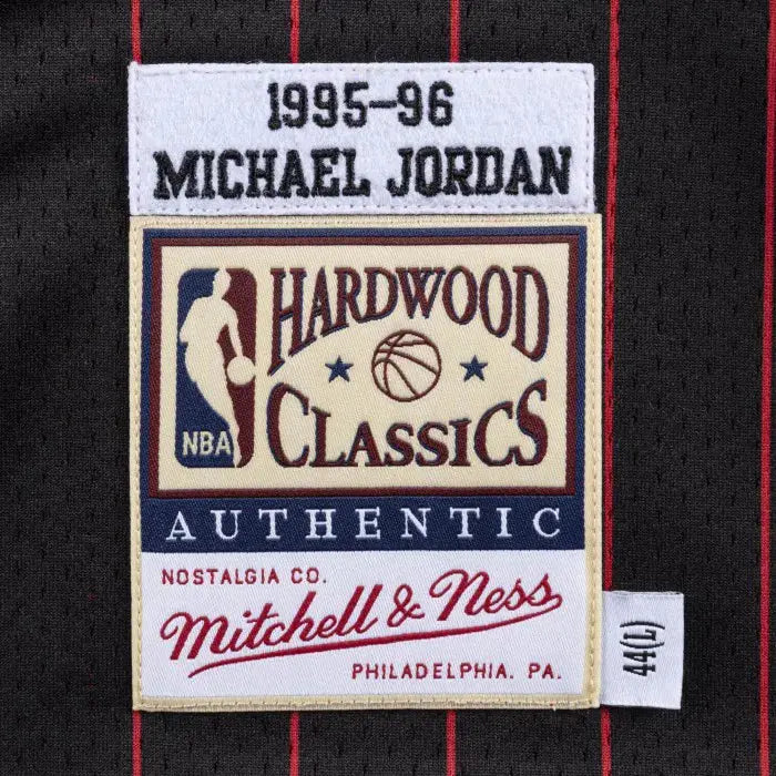 Michael Jordan Chicago Bulls Black Pinstripe '95 Mitchell &amp; Ness NBA Jersey - Road Edition