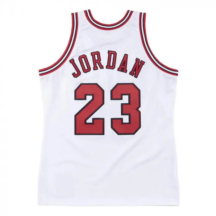 Michael Jordan Chicago Bulls White and Red '97 Mitchell &amp; Ness NBA Jersey